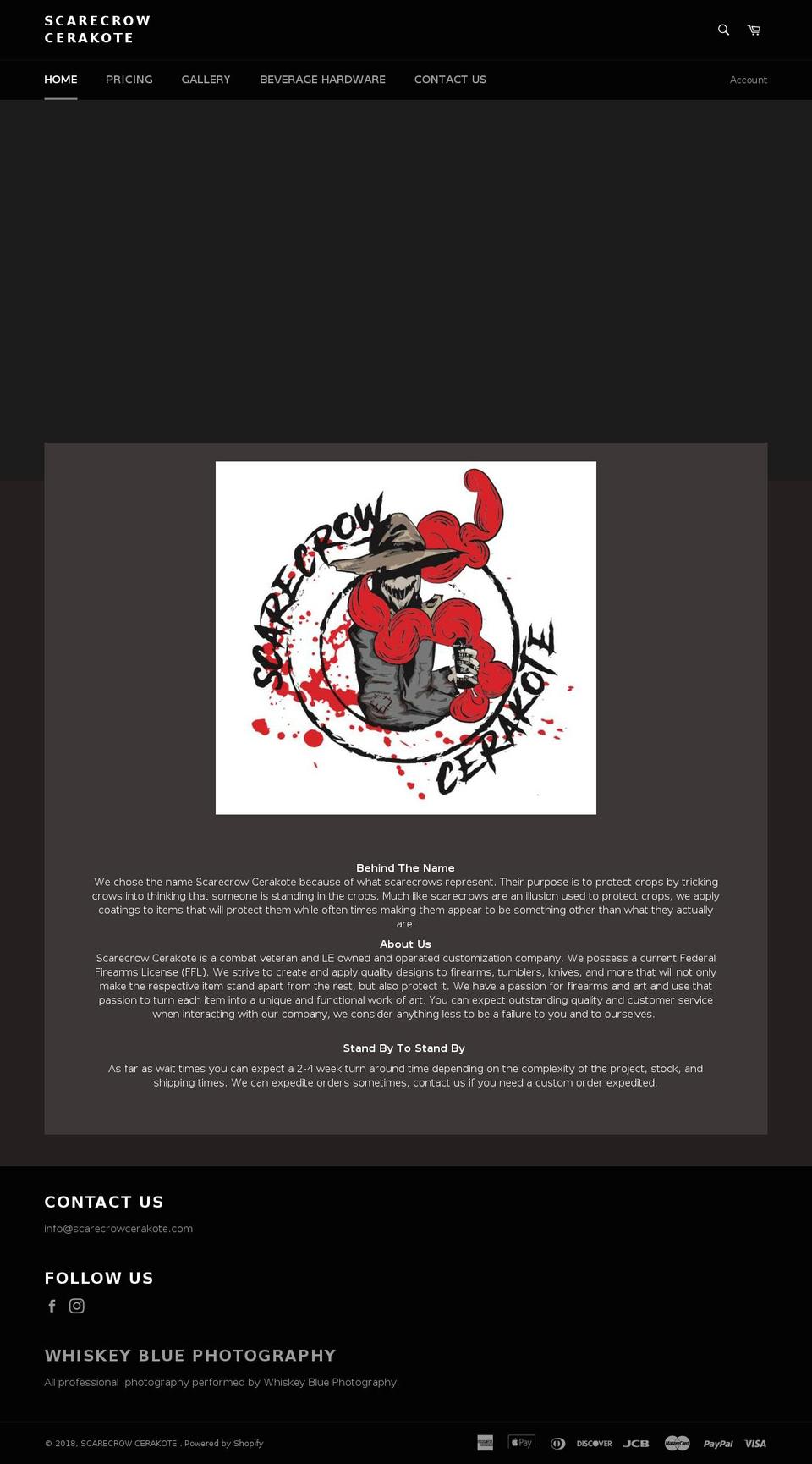 Scarecrow Shopify theme site example scarecrowcerakote.com