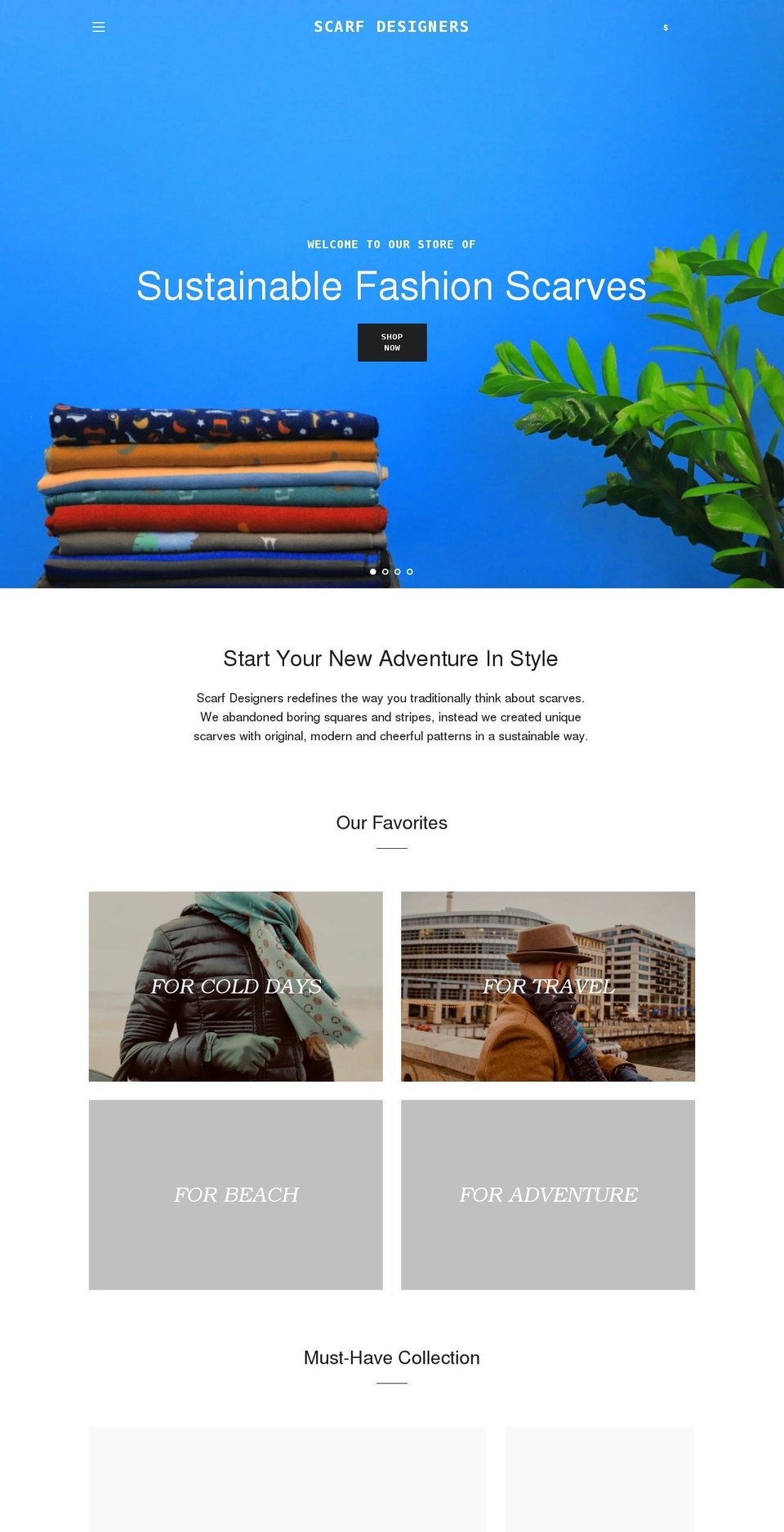 scarfdesigners.com shopify website screenshot