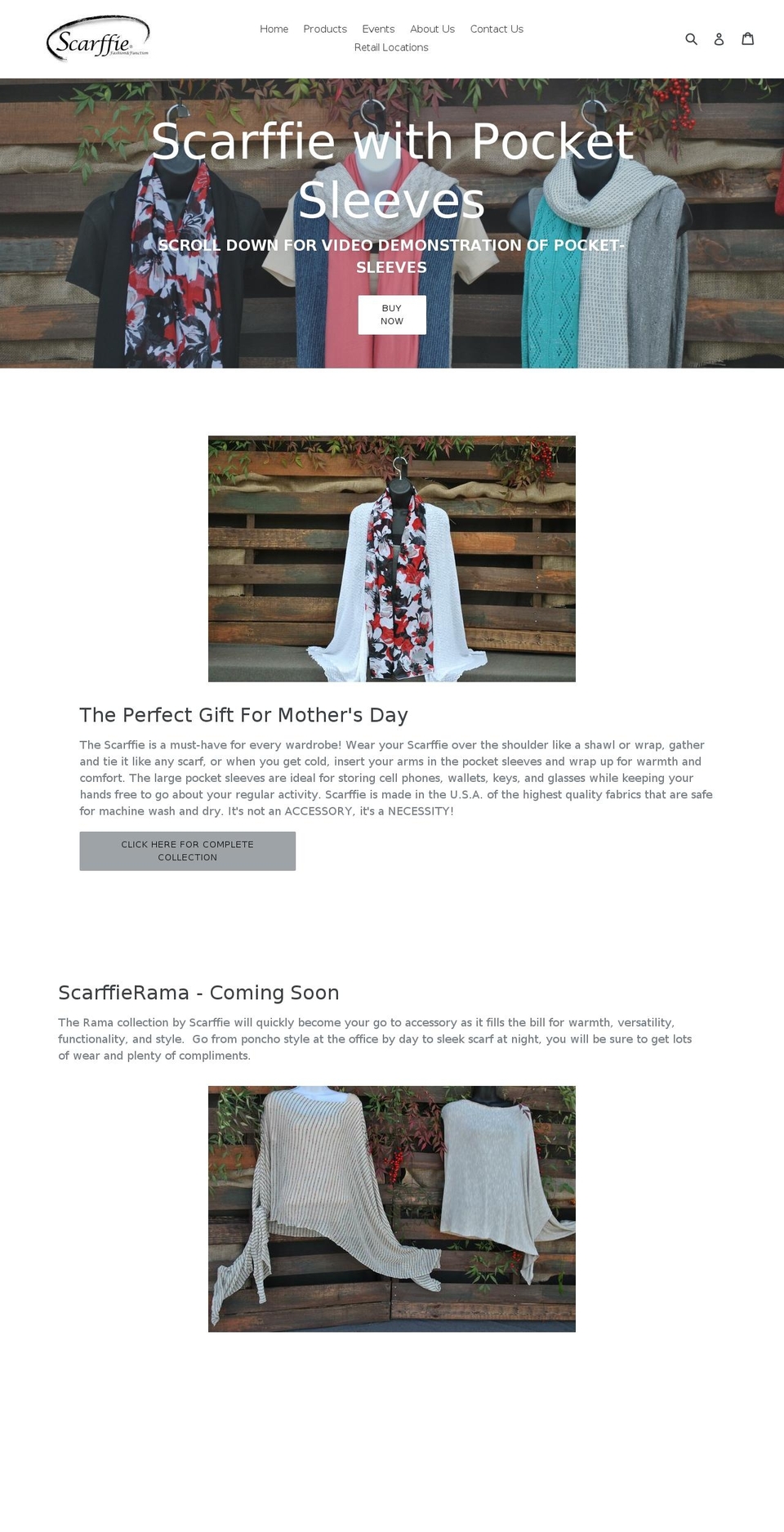 scarffie.biz shopify website screenshot