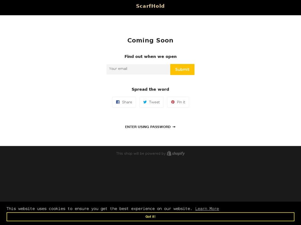 scarfhold.com shopify website screenshot