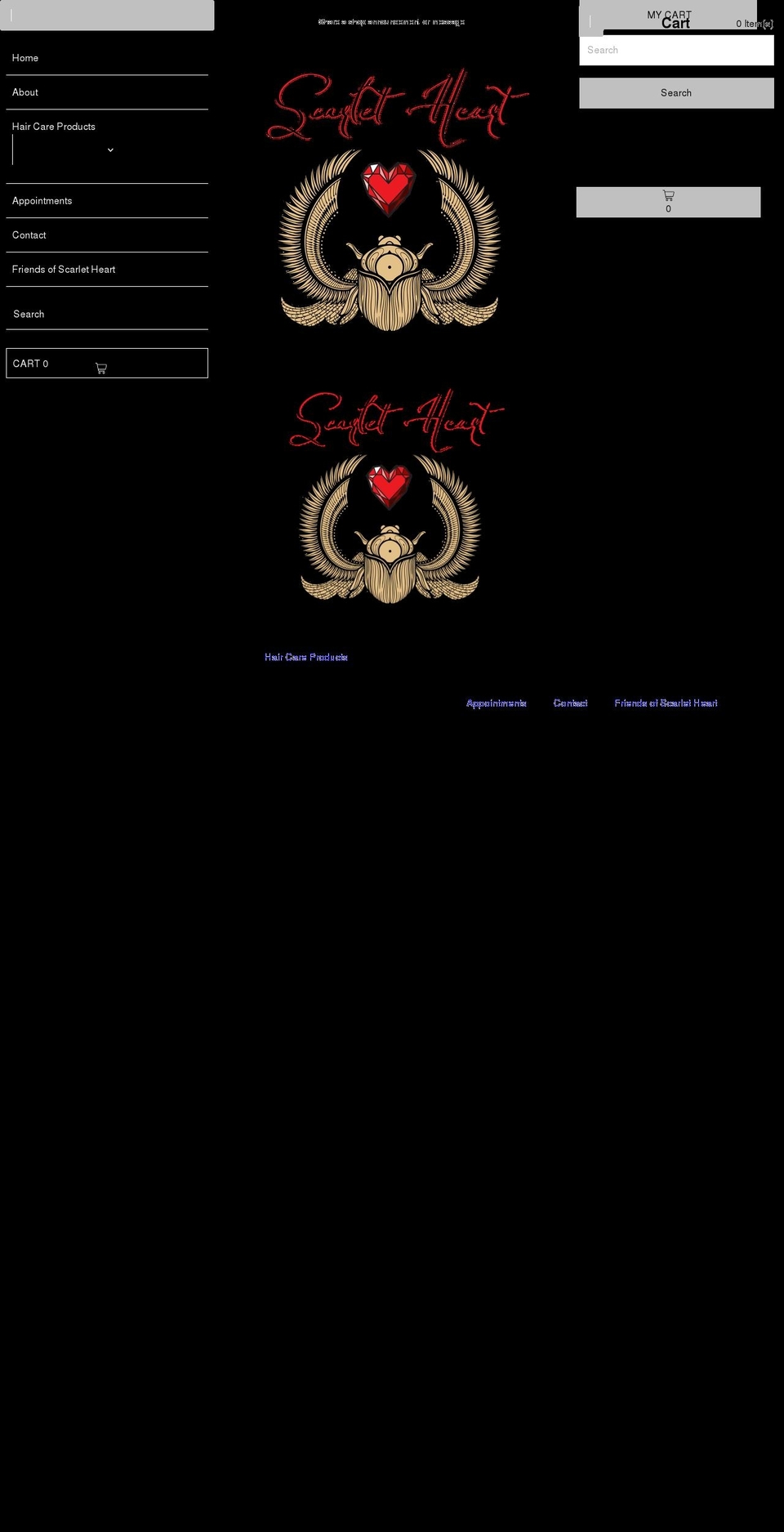 scarlet-heart.com shopify website screenshot