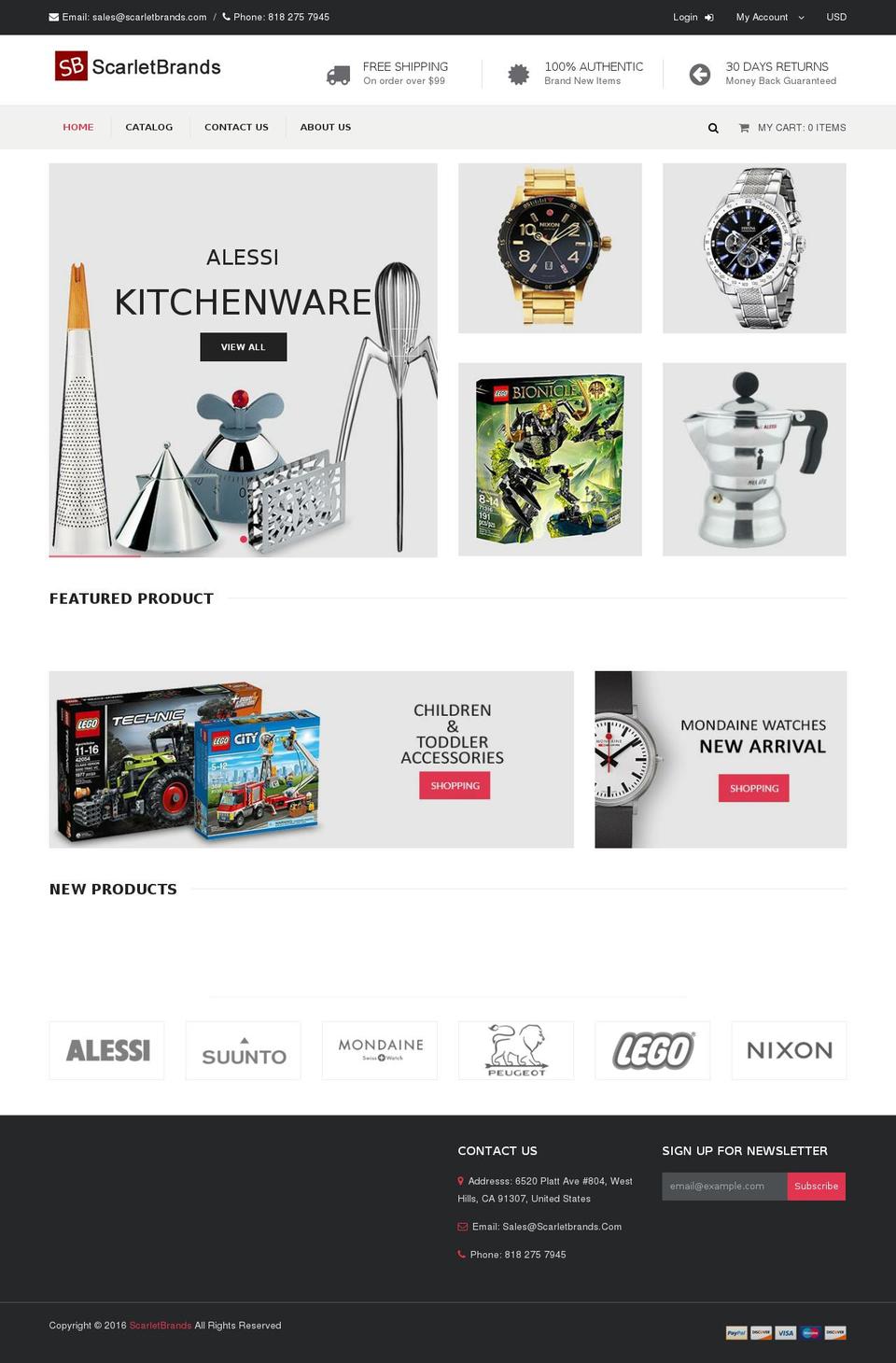scarletbrands.com — Shopify storefront screenshot