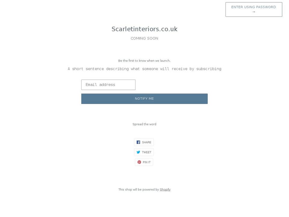 scarletinteriors.co.uk shopify website screenshot