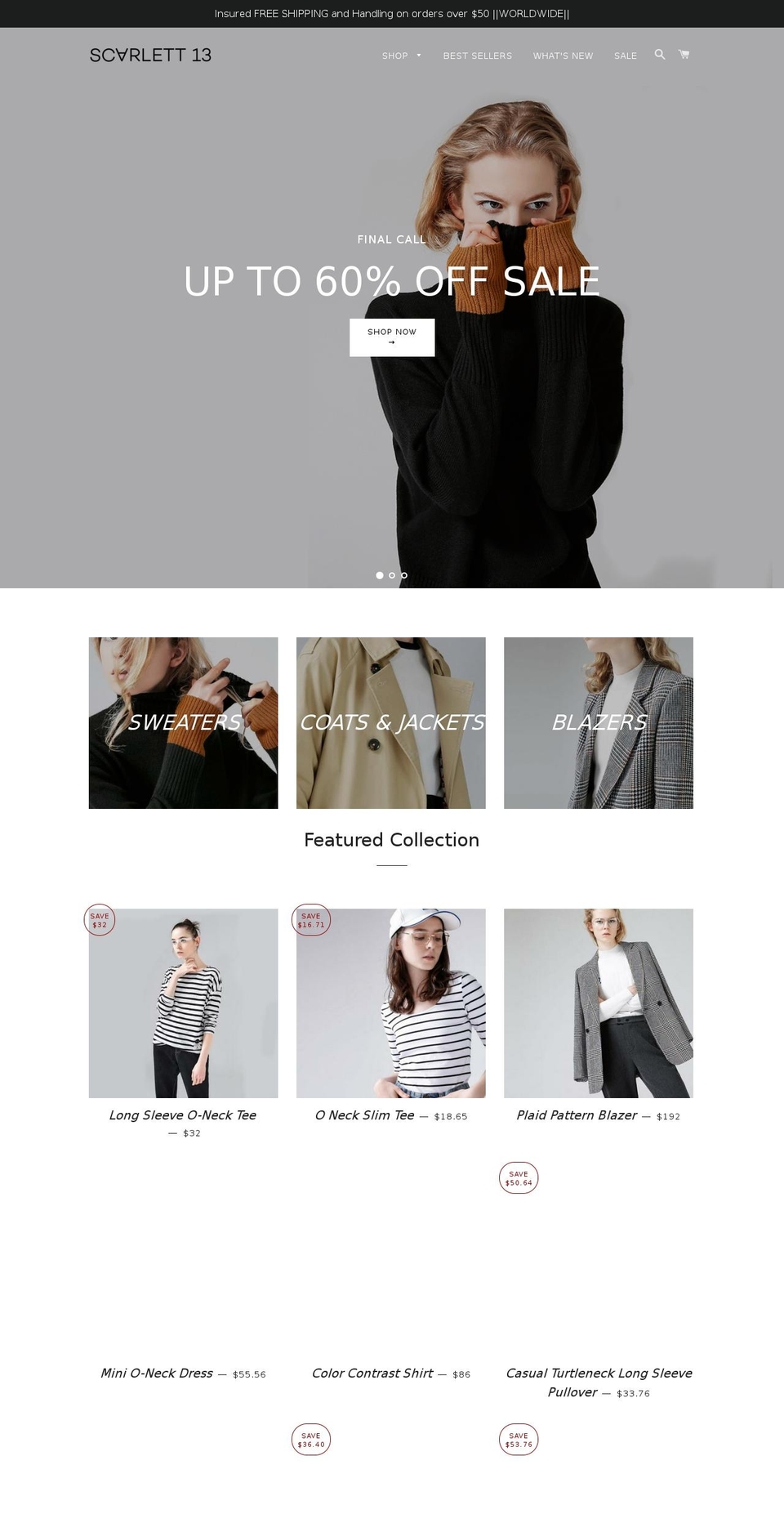 scarlett13.com shopify website screenshot
