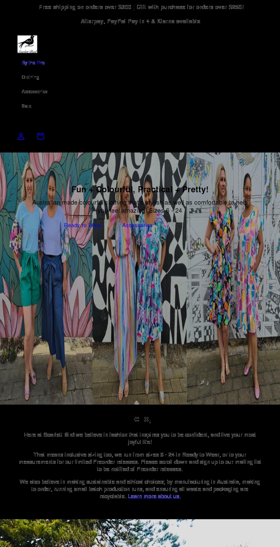 scarlettbird.com.au shopify website screenshot
