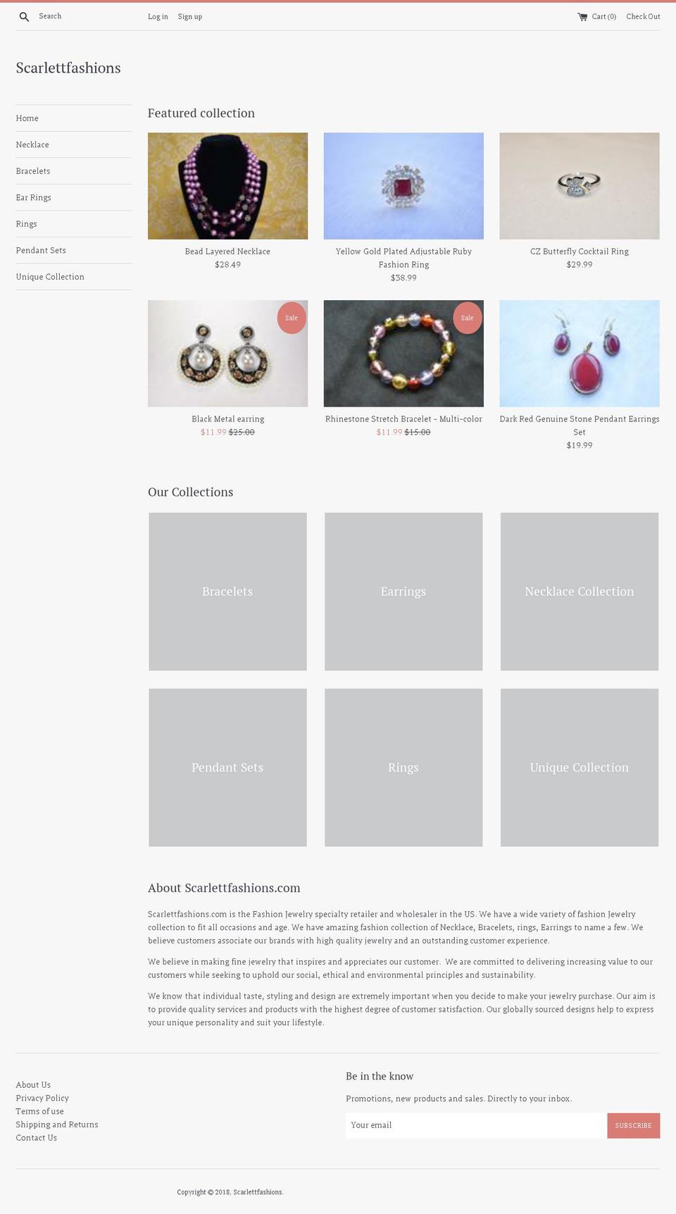 scarlettfashions.com — Shopify storefront screenshot