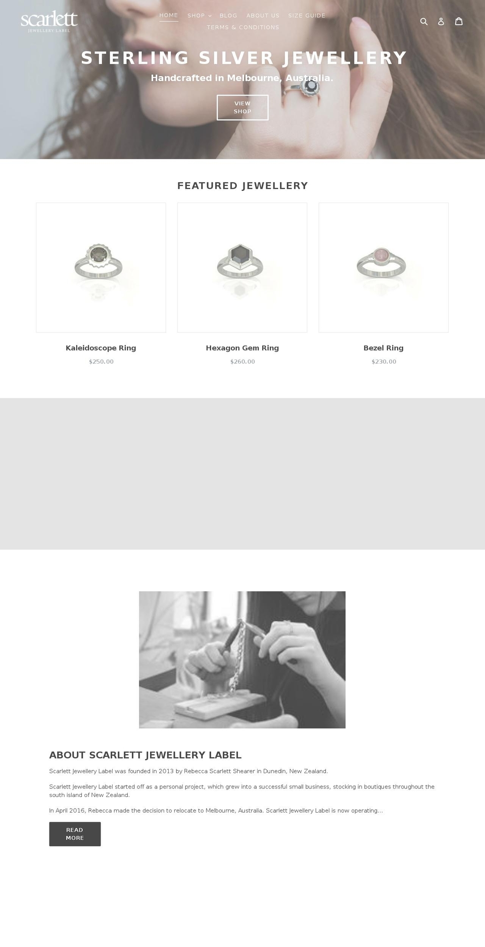 scarlettjewellerylabel.com shopify website screenshot