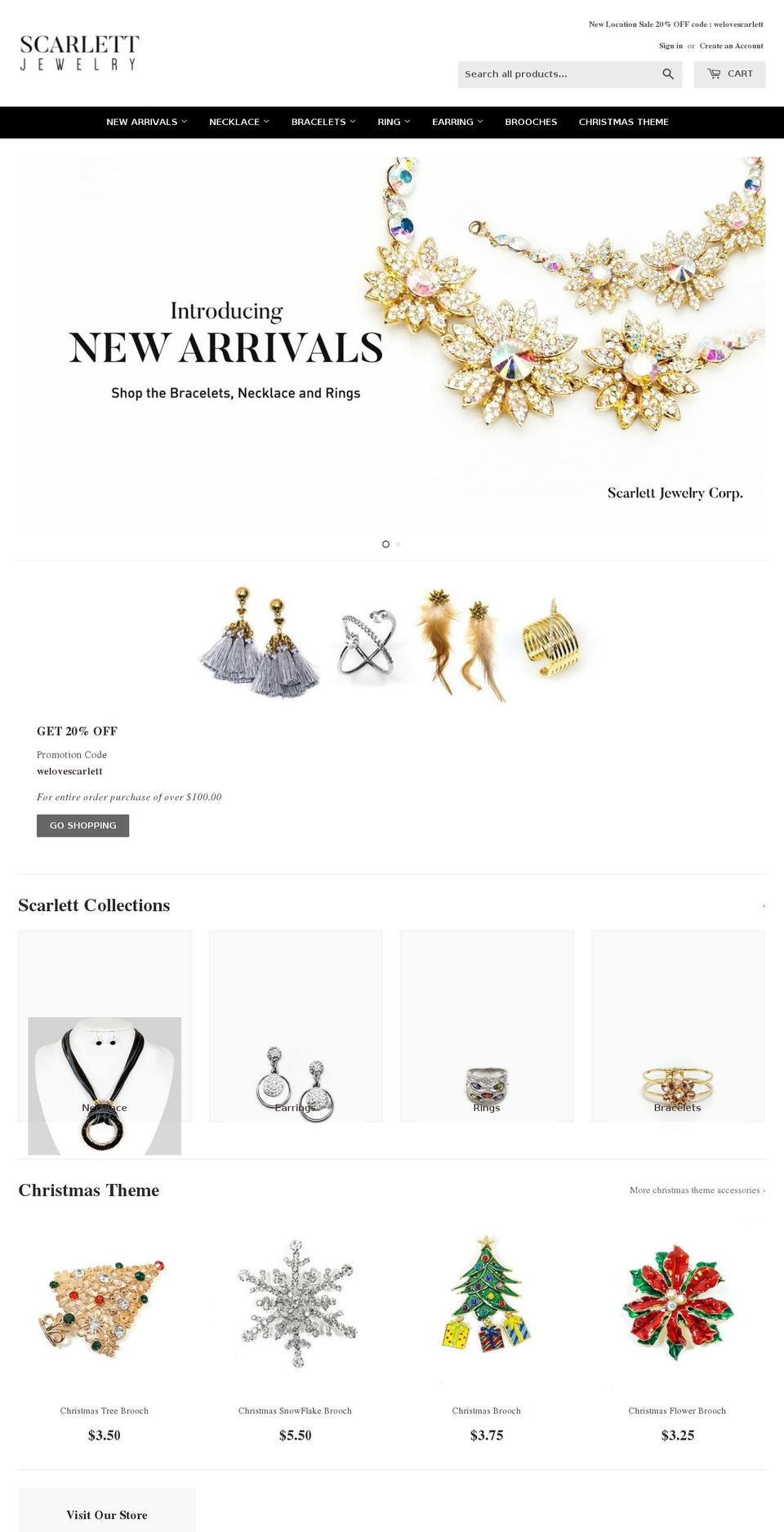scarlettjewelrycorp.com — Shopify storefront screenshot