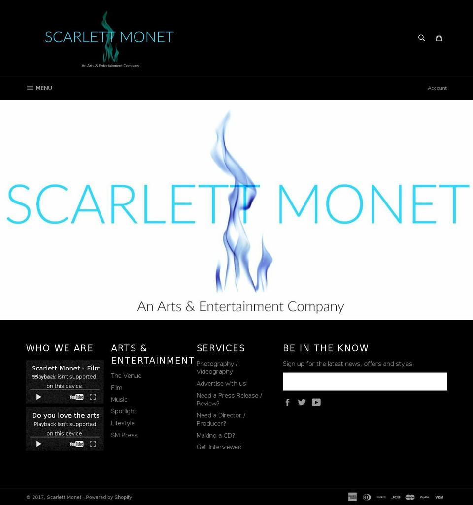 scarlettmonet.com shopify website screenshot