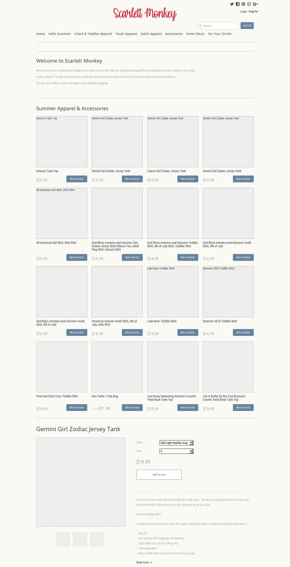 scarlettmonkey.com shopify website screenshot