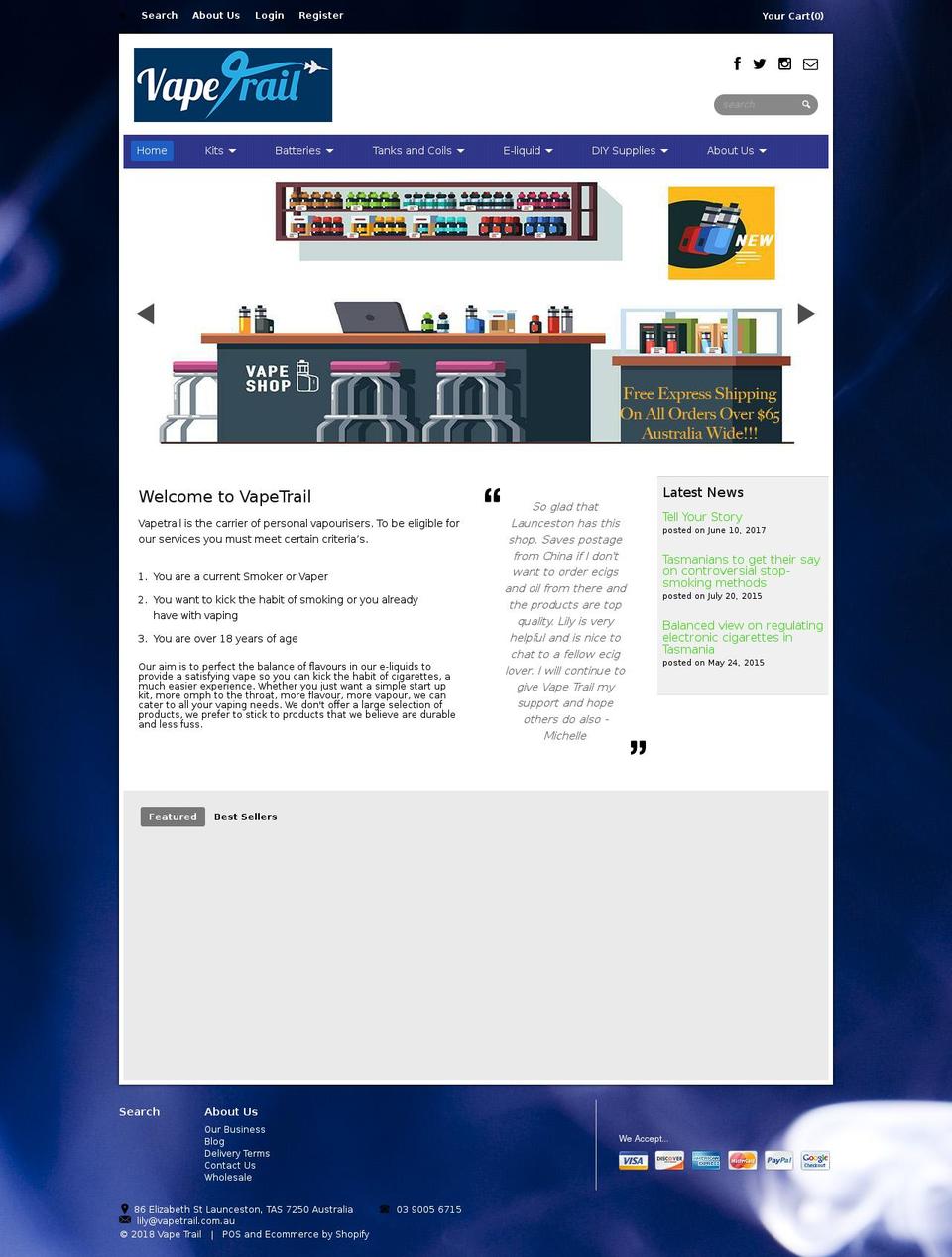 scarlettvapour.com — Shopify storefront screenshot