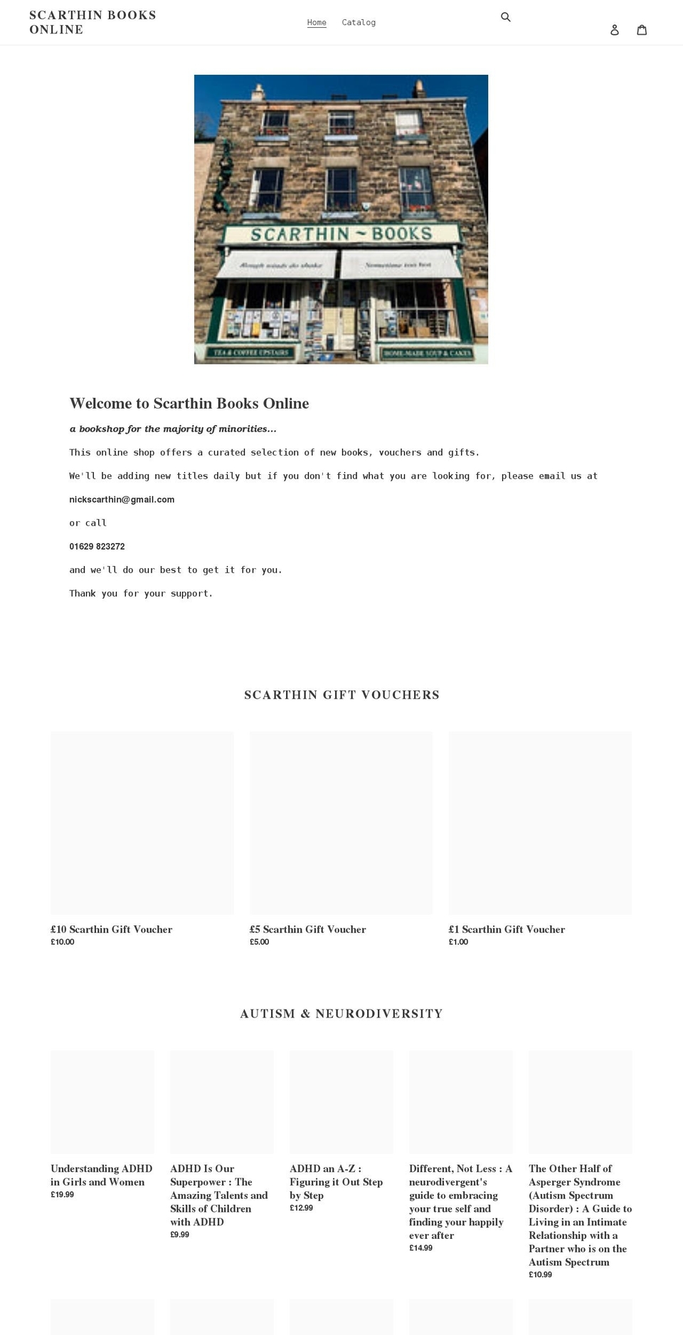 scarthinbooksonline.com shopify website screenshot