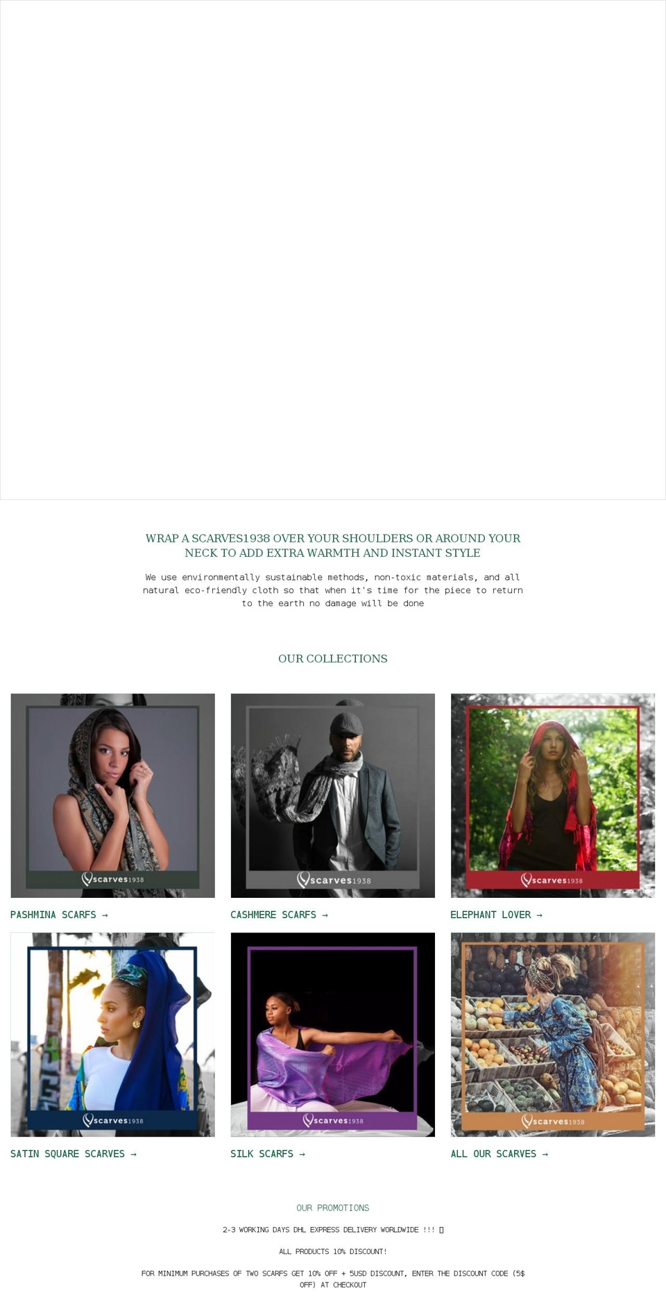scarves1938.com shopify website screenshot