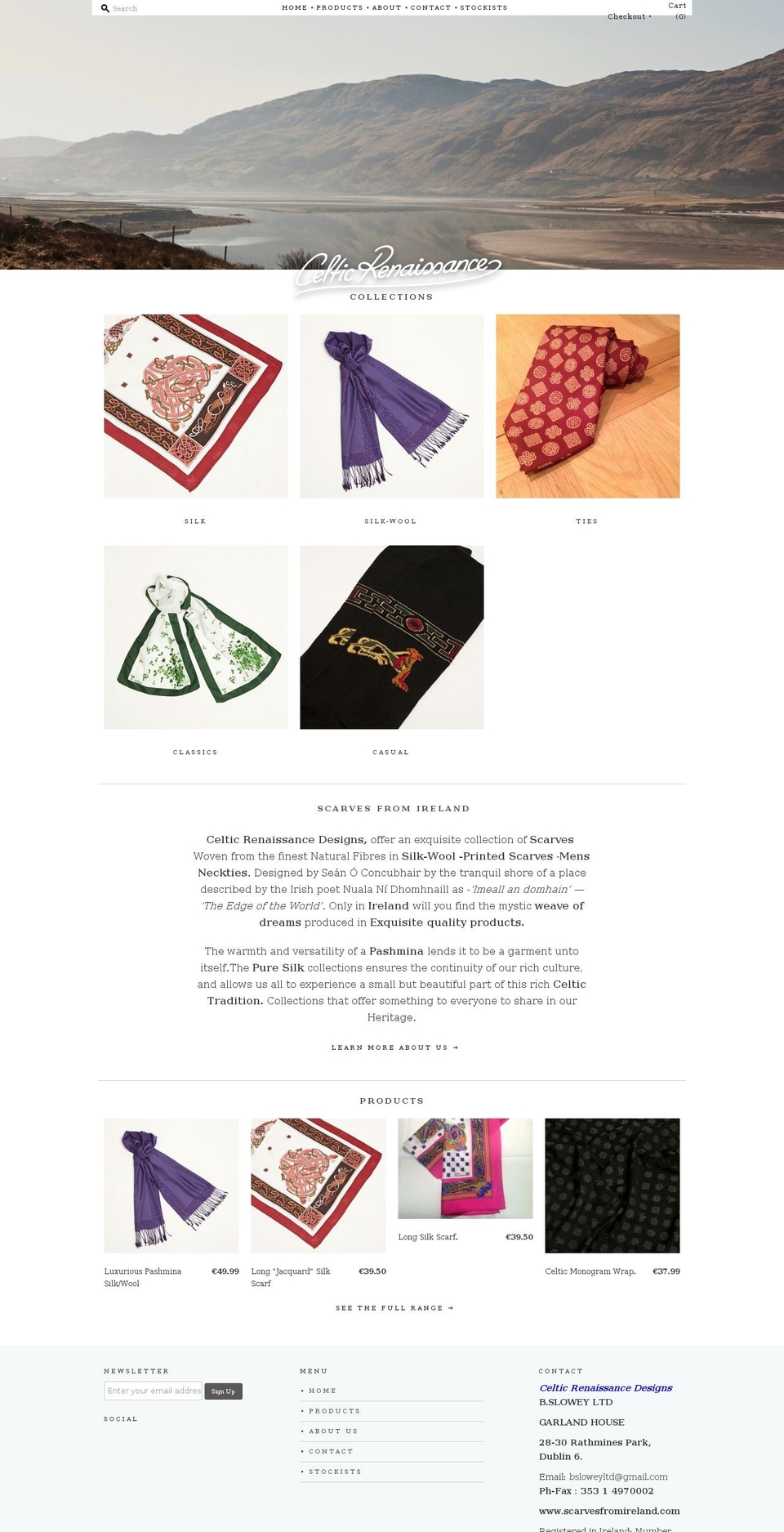 scarvesfromireland.com shopify website screenshot