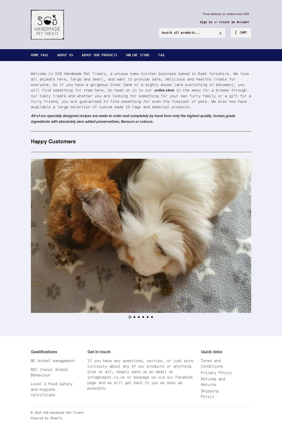 scbpet.co.uk shopify website screenshot