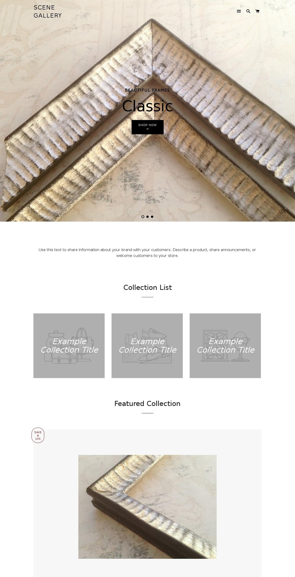 sceneartstudio.com shopify website screenshot