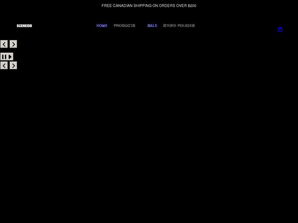 sceneior.com shopify website screenshot