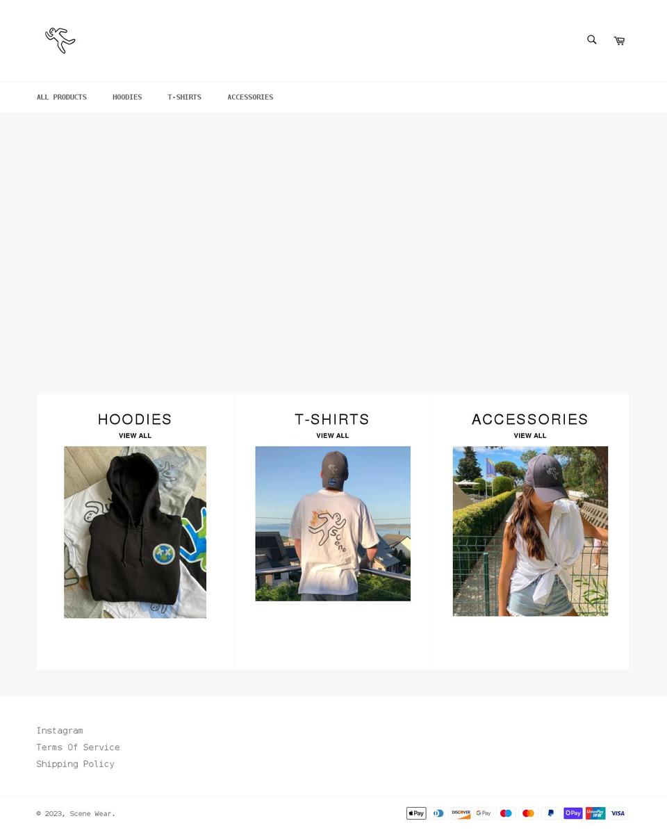 scenewear.co.uk shopify website screenshot