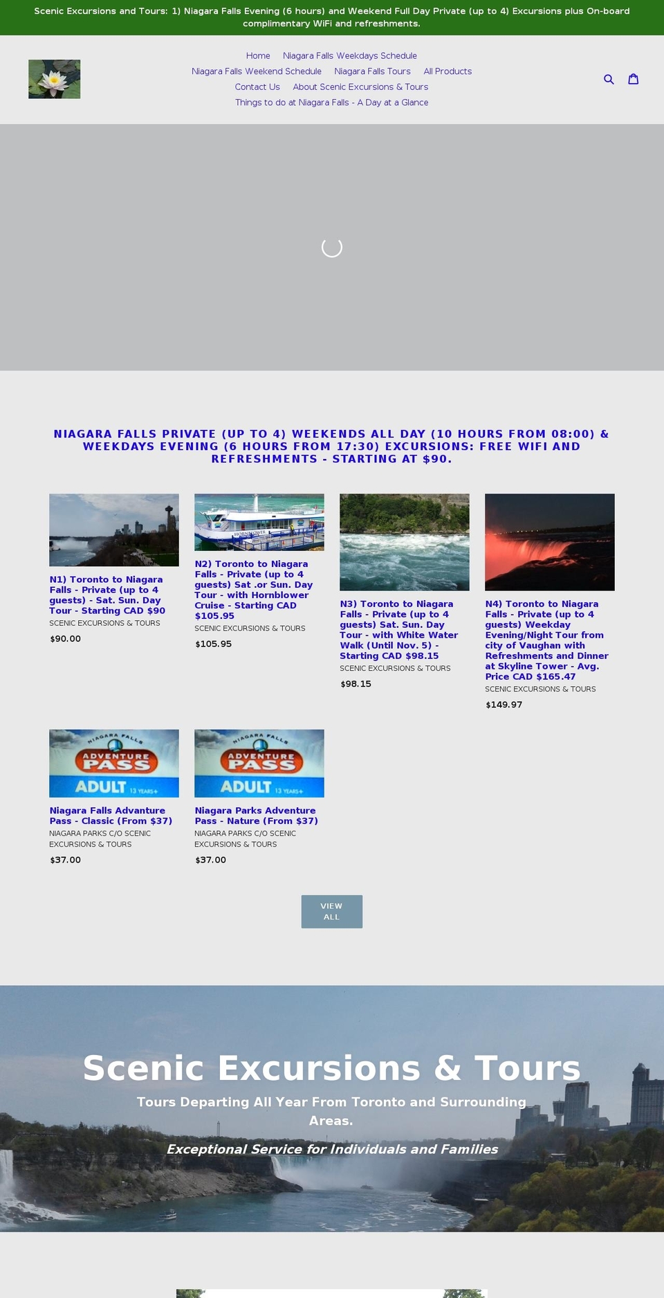 scenic-excursions.com — Shopify storefront screenshot