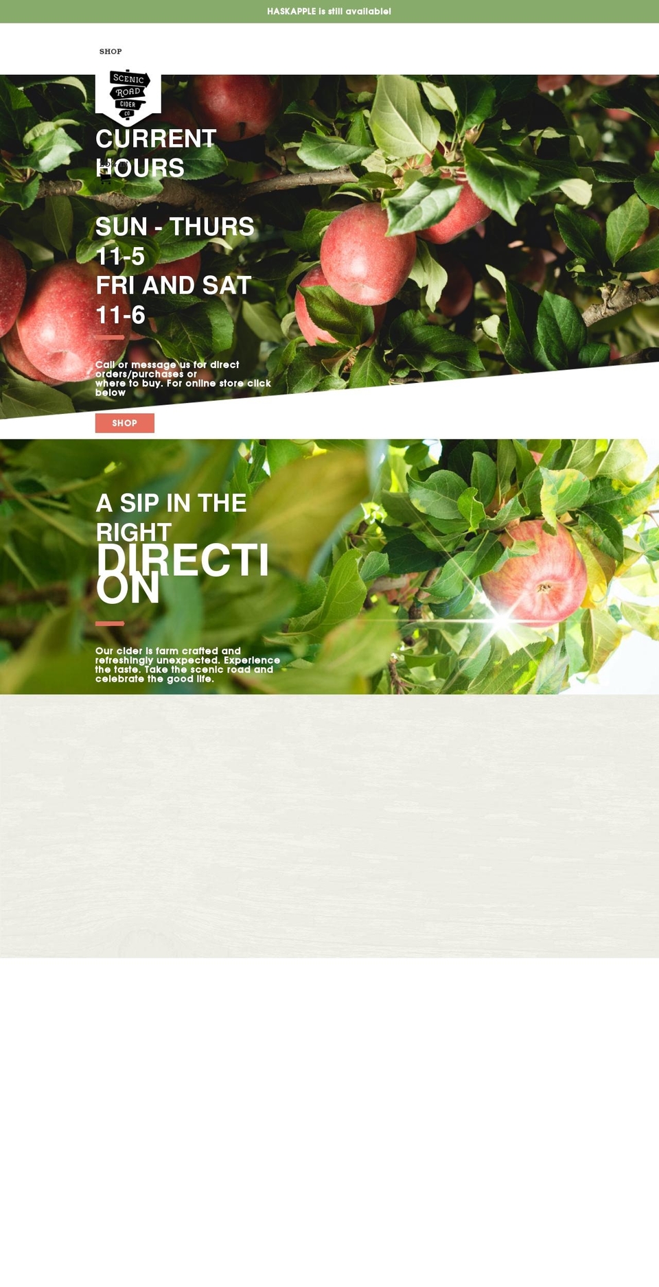 scenicroadcider.com shopify website screenshot