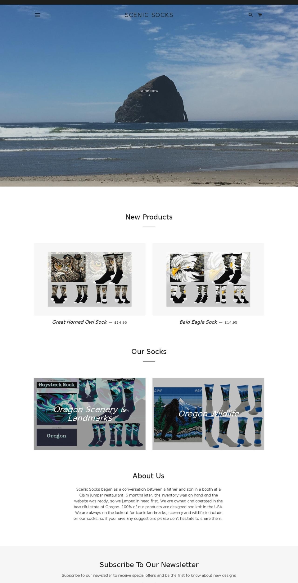 scenicsocks.com — Shopify storefront screenshot