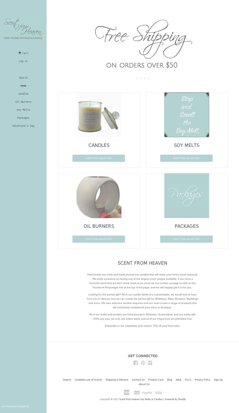 scent-from-heaven-soy-melts-candles.myshopify.com shopify website screenshot