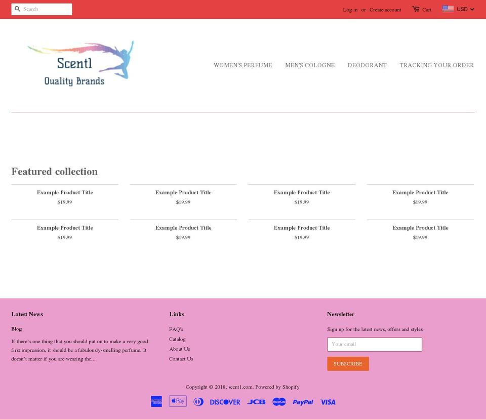 scent1.com shopify website screenshot