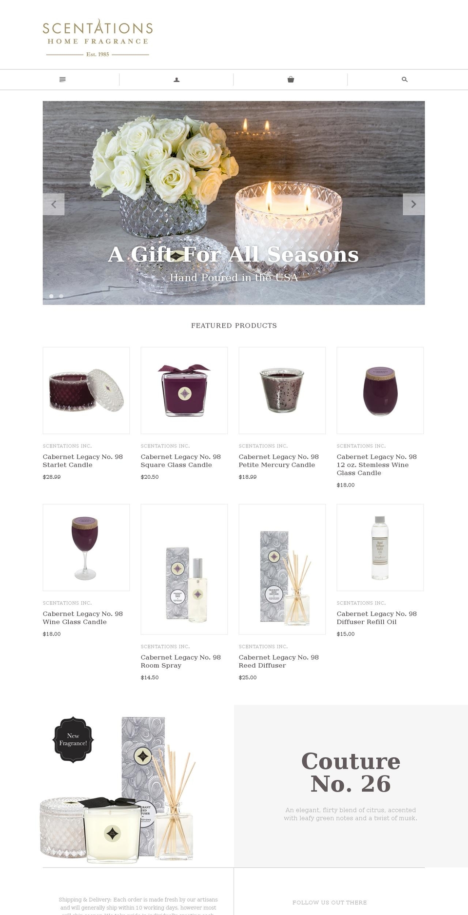 scentations.com shopify website screenshot