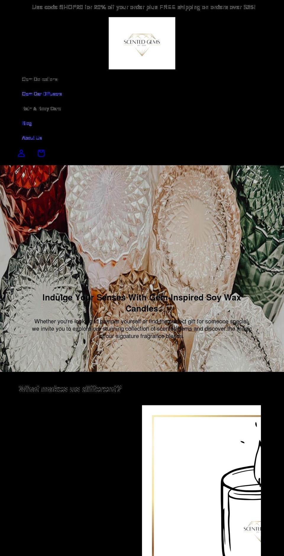 scentedgems.com shopify website screenshot
