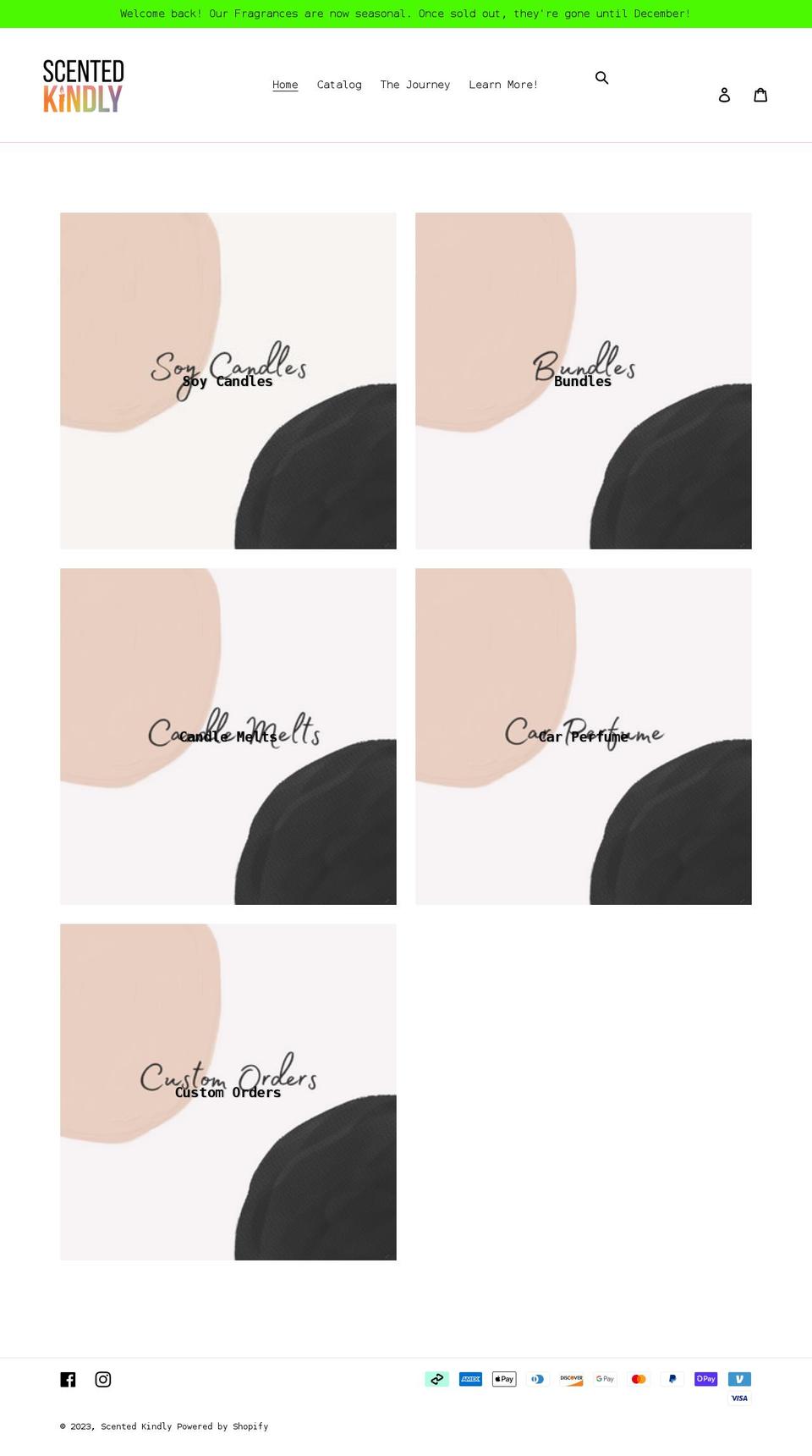 scentedkindly.com shopify website screenshot
