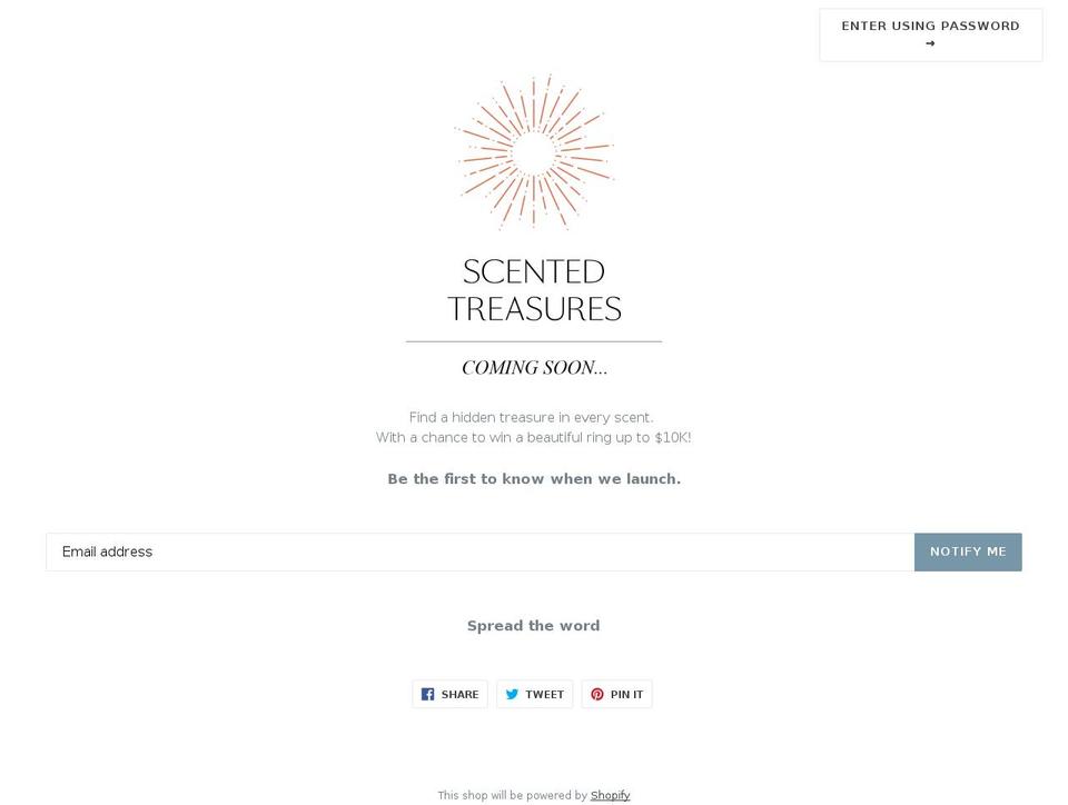 scentedtreasures.com shopify website screenshot