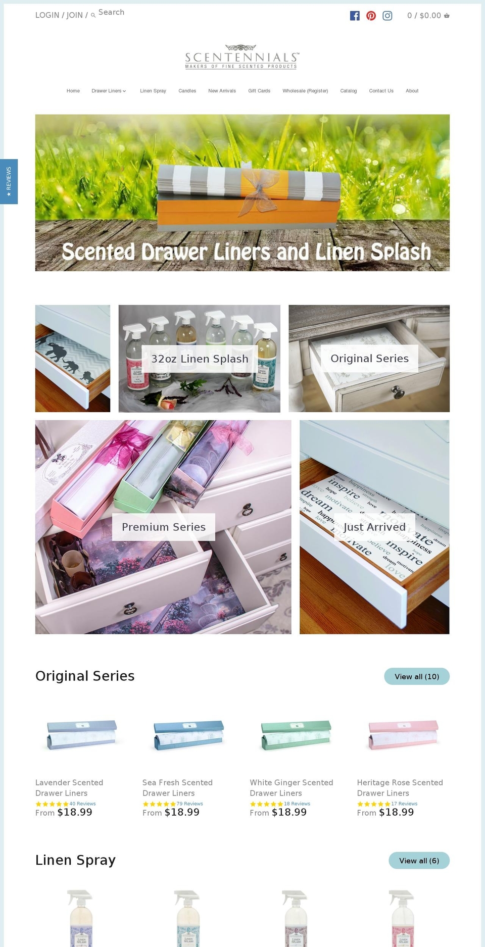 scentennials.com — Shopify storefront screenshot