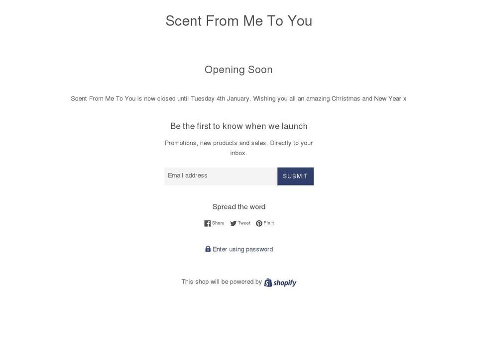 scentfrommetoyou.com shopify website screenshot