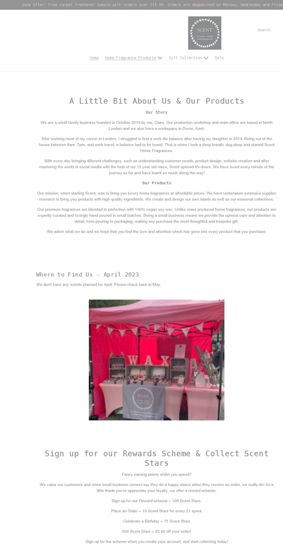 scenthomefragrances.com shopify website screenshot