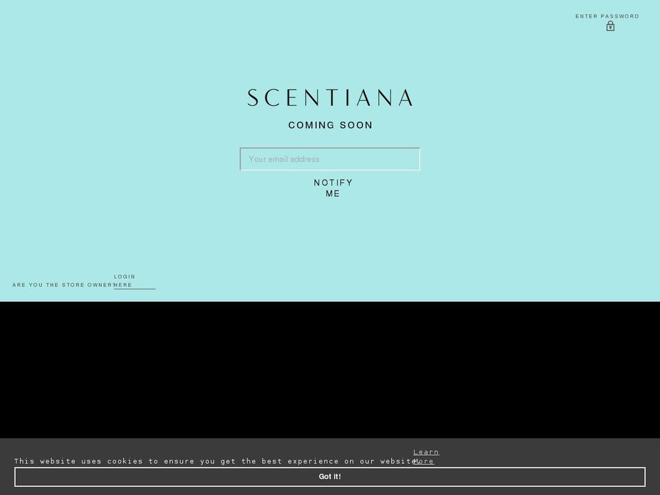 scentiana.com shopify website screenshot