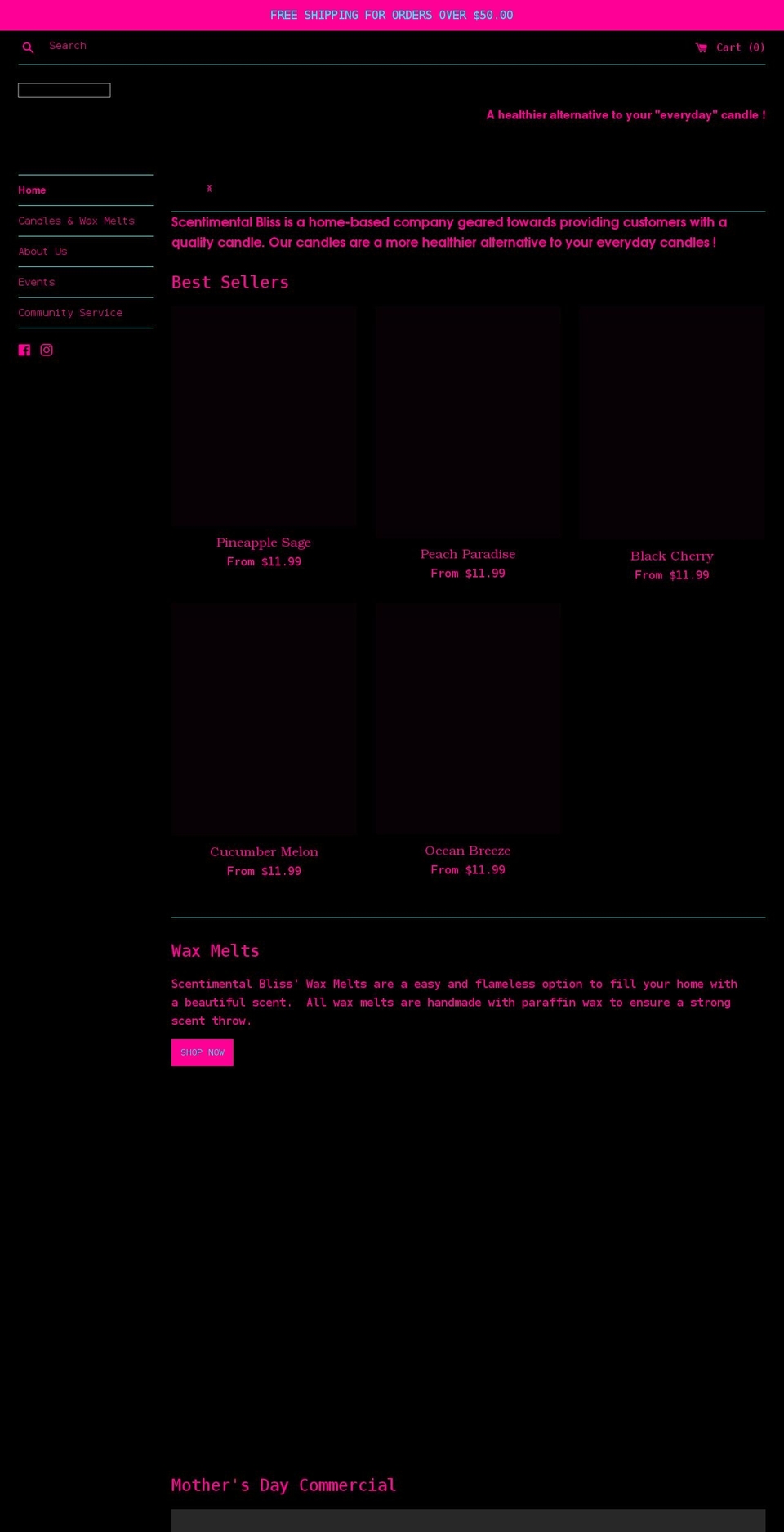 scentimentalbliss.com shopify website screenshot