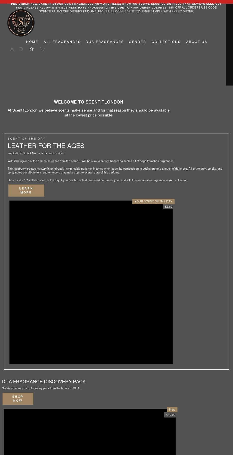 scentitlondon.com shopify website screenshot