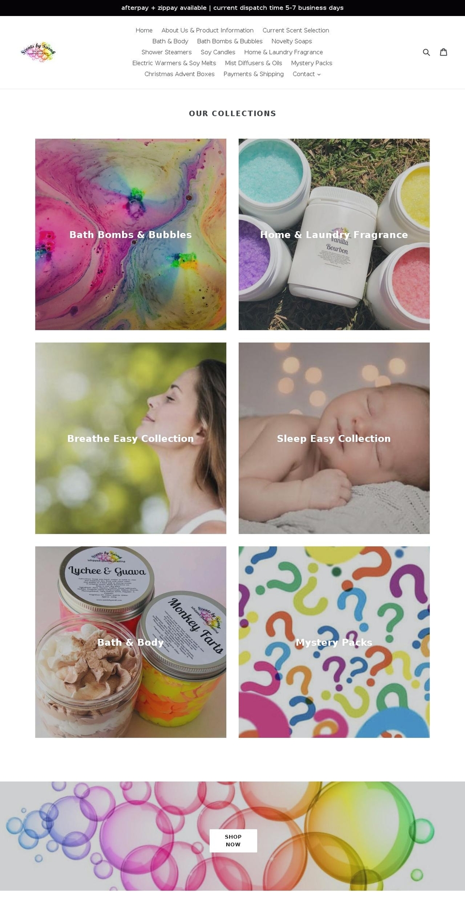 scentsbysarah.com — Shopify storefront screenshot