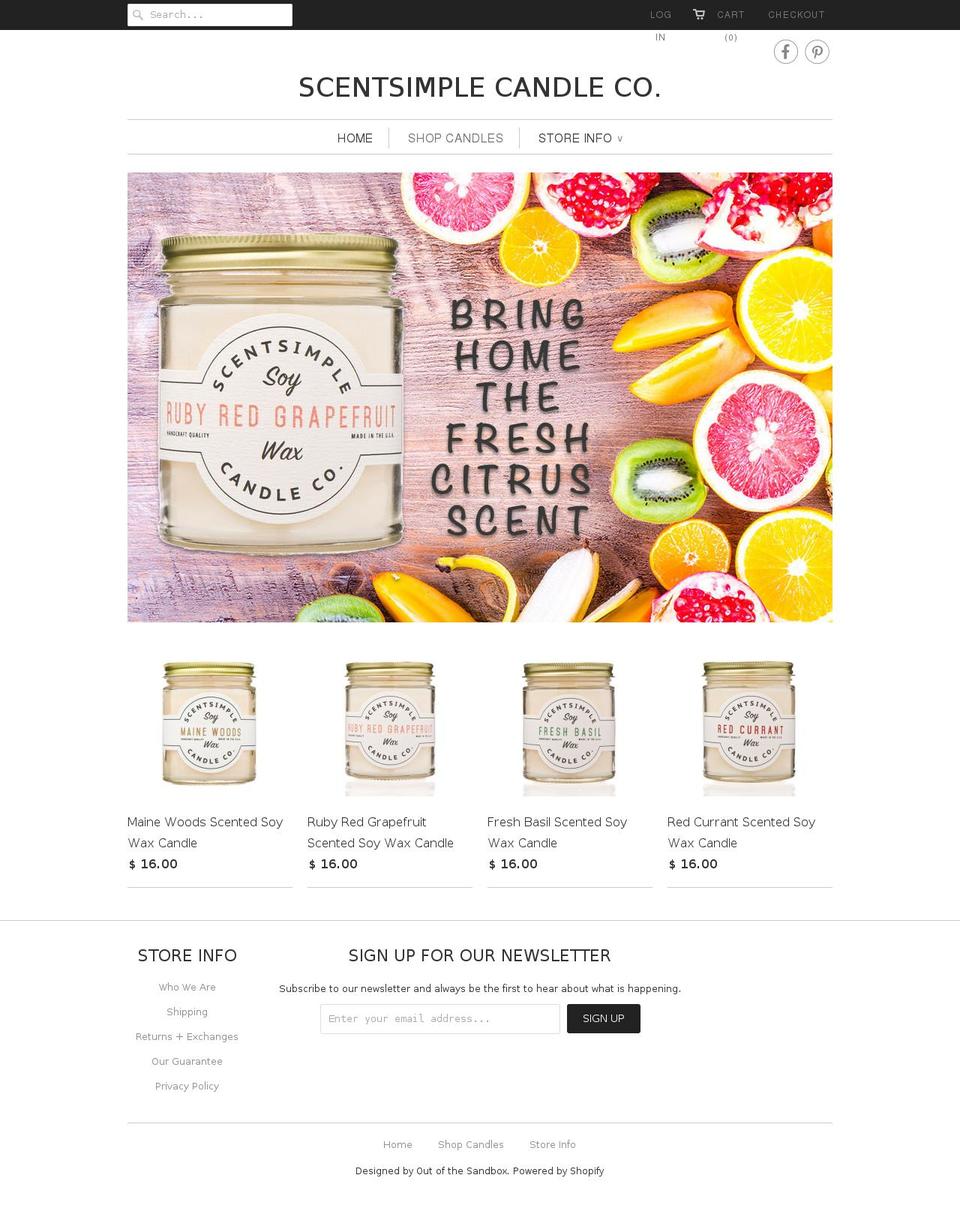 scentsimple.com shopify website screenshot