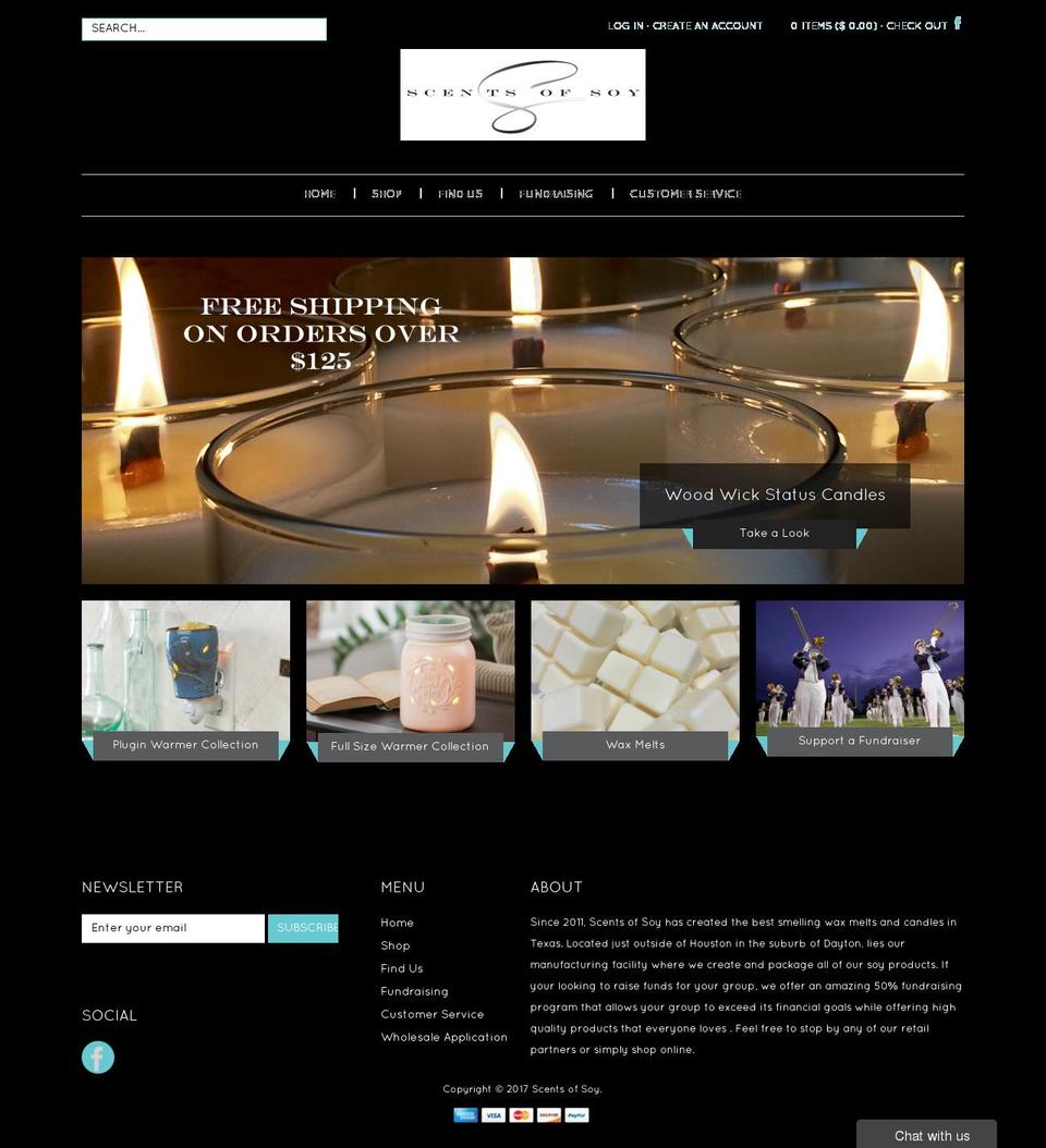 scentsofsoy.com shopify website screenshot