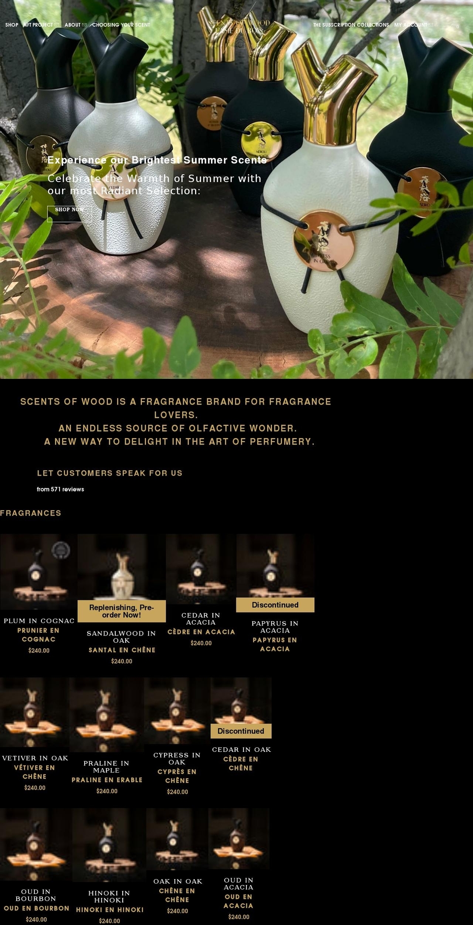 scentsofwood.com shopify website screenshot