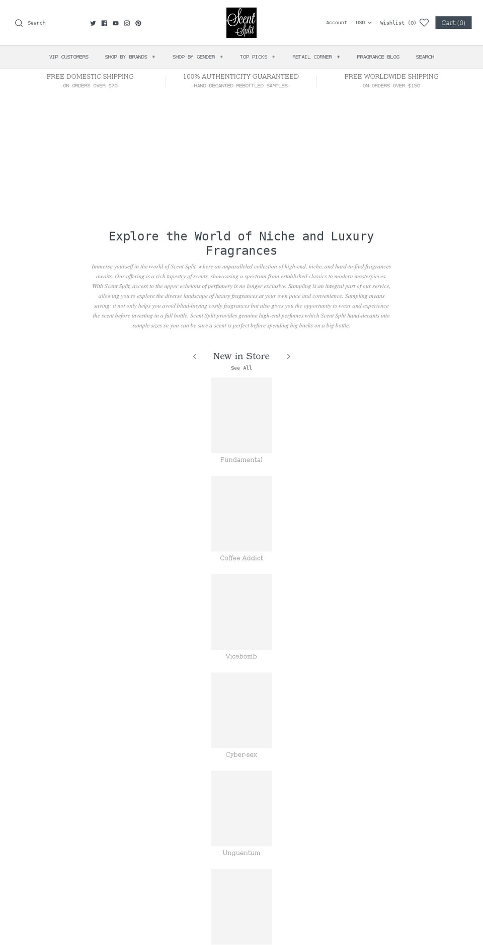 scentsplit.net shopify website screenshot