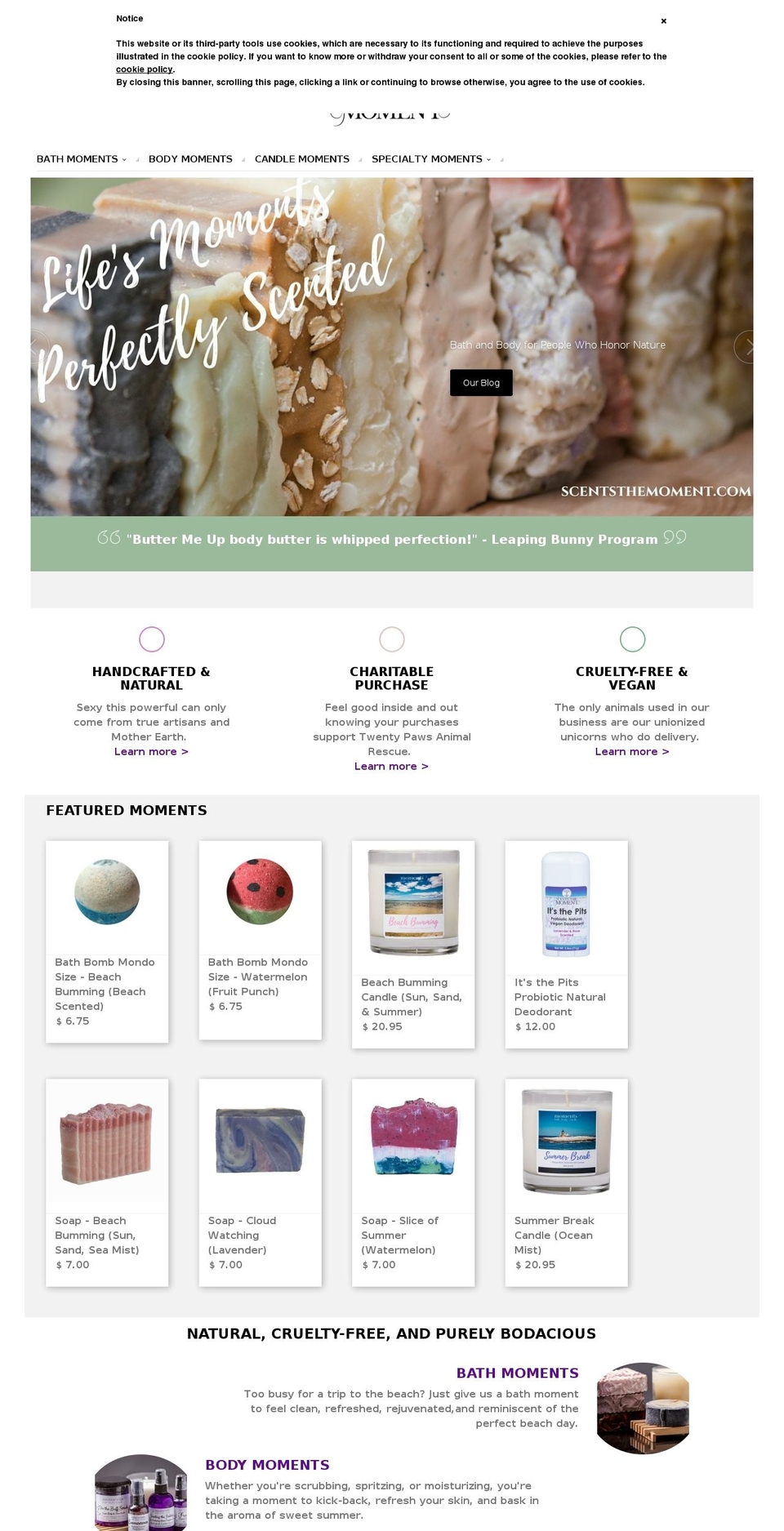 theme-export-bath-body-and-candle-moments-mysh Shopify theme site example scentsthemoment.net