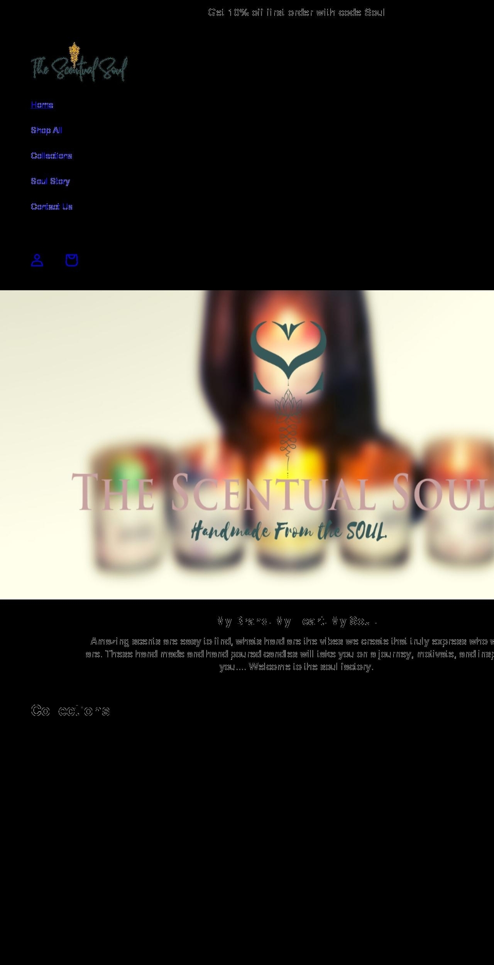 scentualsoul.com shopify website screenshot