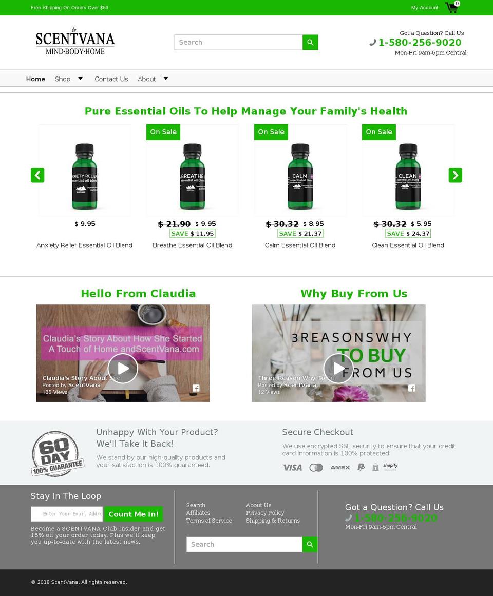 scentvana.com — Shopify storefront screenshot