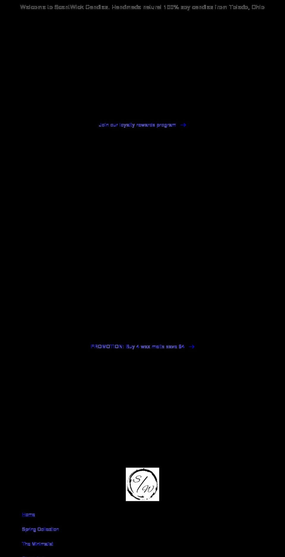 scentwickcandles.com shopify website screenshot