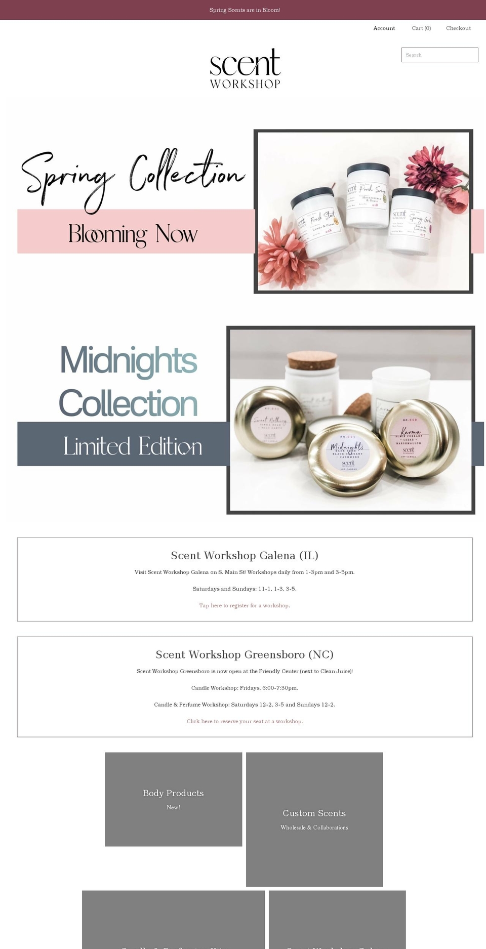 scentworkshop.com shopify website screenshot