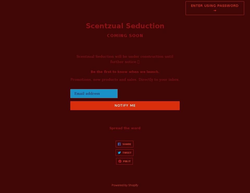 scentzualseduction.com shopify website screenshot