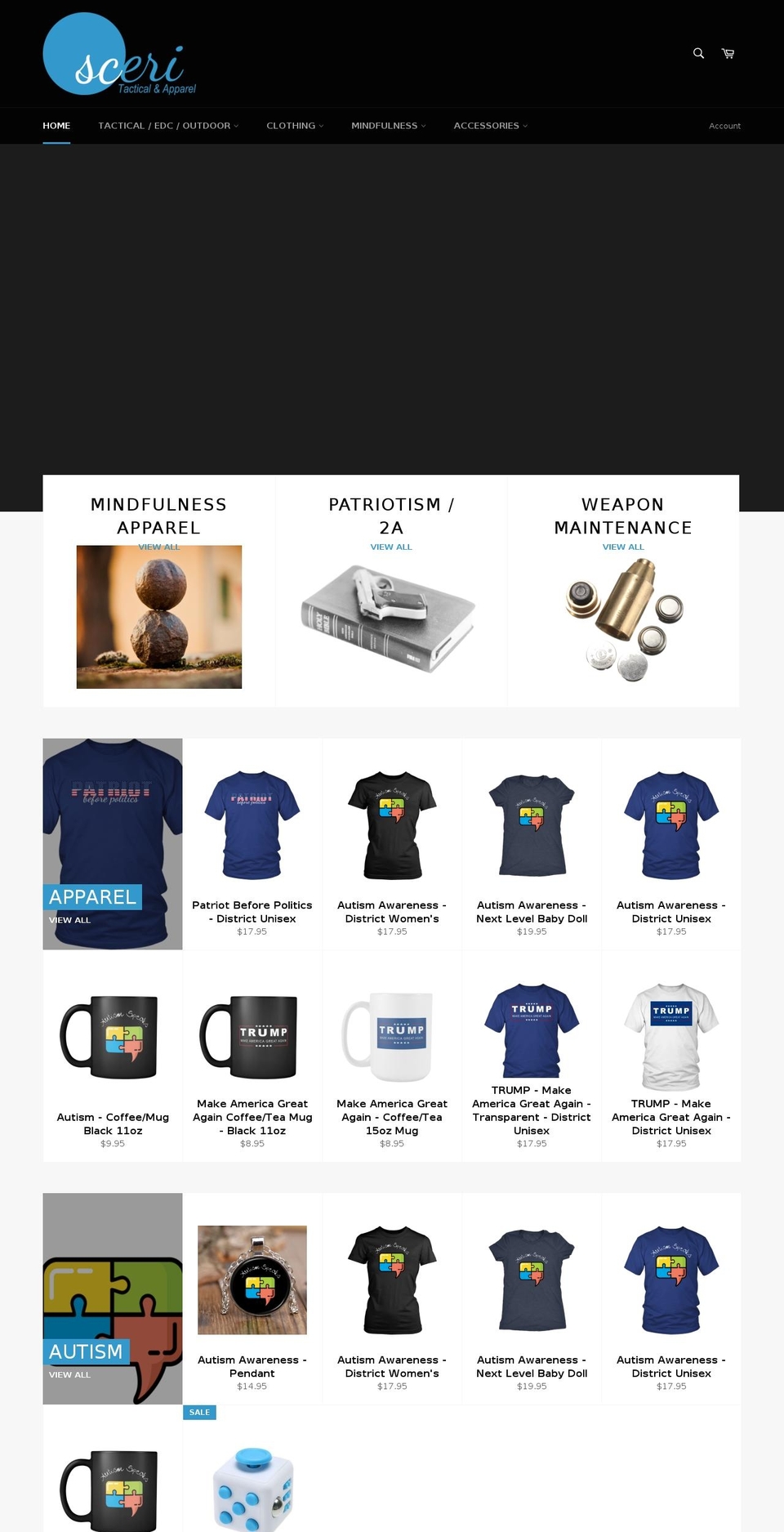 sceriapparel.com — Shopify storefront screenshot