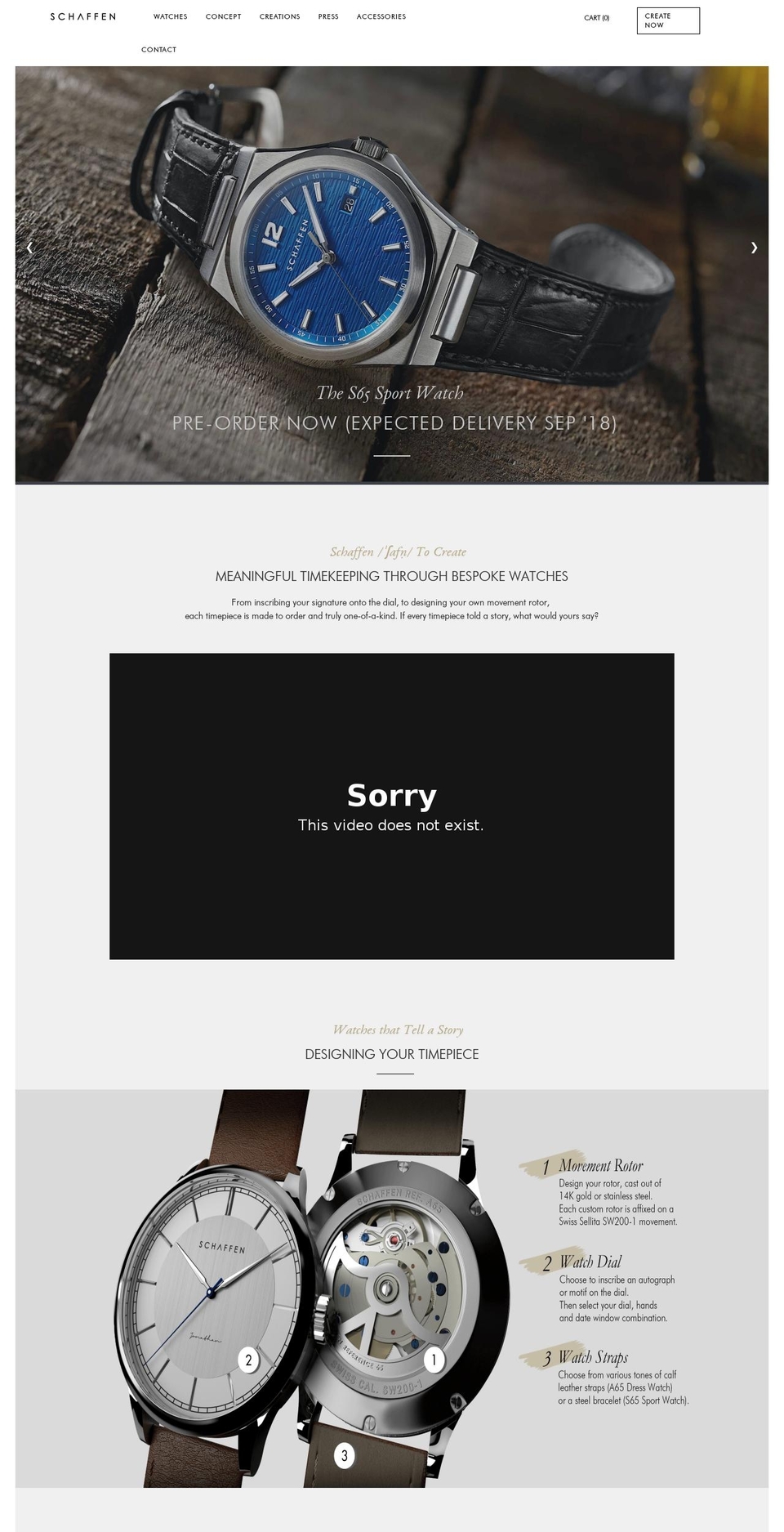 schaffen Shopify theme site example schaffen-watches.com